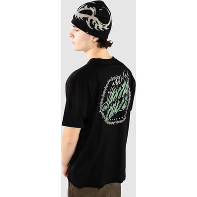 Santa Cruz Wired Flame Dot Chest T-Shirt zwart