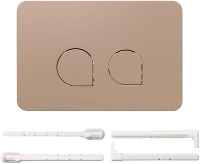 Toilet Spoelplaat - Dubbele Knop - Waterbesparing - Brede Compatibiliteit - 246x146mm - Kaki
