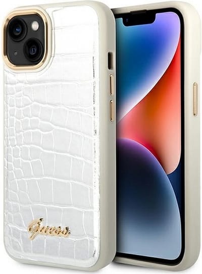 GUESS GUHCP14MHGCRHS iPhone 14 Plus 6.7 "silver / silver hardcase Croco Collection