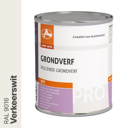 OAF PRO Grondlak Professioneel Verkeerswit (RAL 9016) 750 ml - Grondverf voor Hout en Metaal - Grondverf Buiten - Kan 1 Jaar buiten zonder aflak - In 9.000 mengkleuren