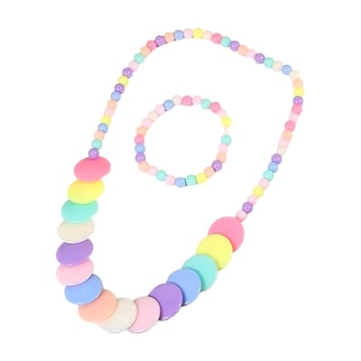 Kinder Sieradenset: Ketting + Armband Rondje | Kunststof Kralen | Fashion Favorite