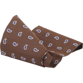 Suitable Zijde Pochet Paisley Bruin - Pochetten gemaakt van zijde - 25x25 cm