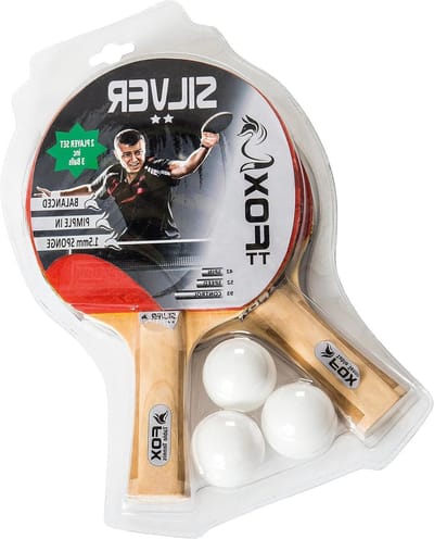 Tafeltennisset - Pingpong set - Beginners Oefenen - Evenwichtige Spelers - 2 Batjes 3 Ballen - Rood