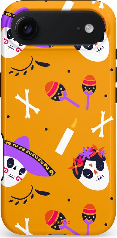 Casetastic hoesje geschikt voor Apple iPhone Air - MagSafe - Dubbellaagse bescherming - Viva Muertos - Fashion Case - Okergeel