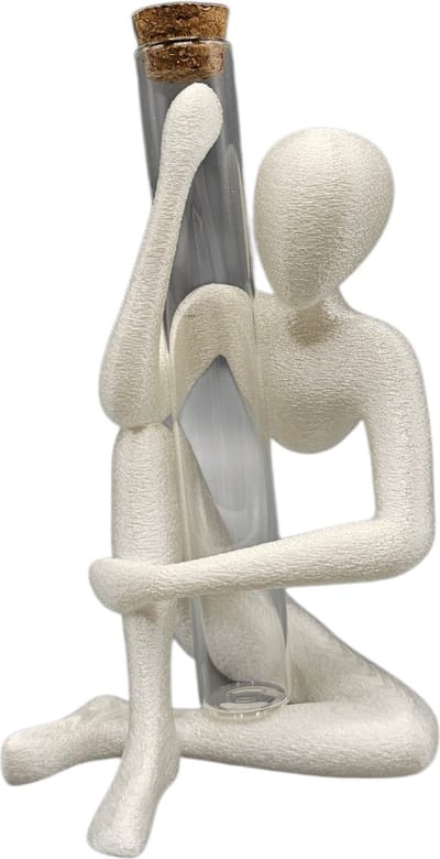 Layerzz - Decoratief 3D geprint beeldje - NObody - Testtube - bloemetje - 15cm - wit