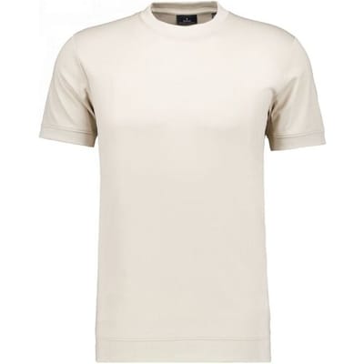 Ragman T-Shirt Uni Round Neck Pima Cotton with Cuffs Licht Beige / male