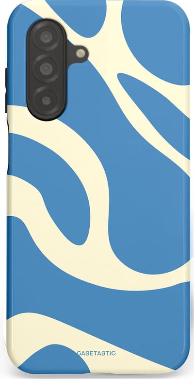 Casetastic hoesje geschikt voor Samsung Galaxy A26 - Dubbellaagse bescherming - Lichtblauwe water vlekken - Fashion Case - Lavendel Crème Lichtblauw