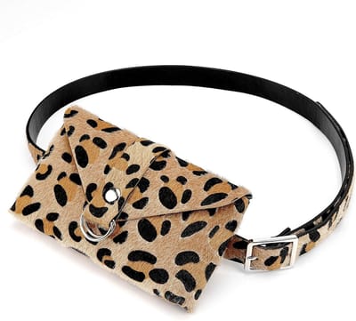 Stijlvolle Leoprint Tailleketting met Opbergtas - Verstelbare 41 Inch Mode Accessoire voor Dames, Perfect voor Festivals en Avondjes Uit