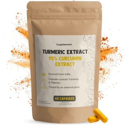 GOYU Curcumine 95% Extract met Piperine 1000 mg per dagdosering 60 Capsules - Met Zwarte Peper – Kurkuma - Turmeric - Vegan - Zonder toevoegingen - Lab getest - 40 dagen voorraad per zakje