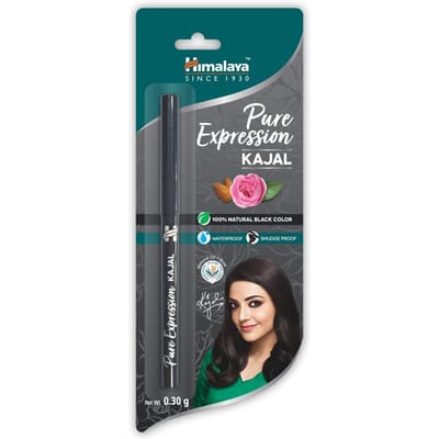 Himalaya Pure Expression Kajal Zwart Matte Finish Waterdicht Veegvast Langhoudende Oogmake-up Met Amandelolie En Roos 0.30g