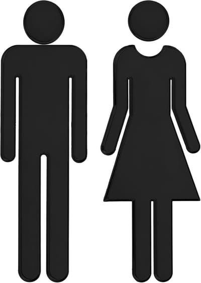 12cm Bath Board - 1 Pair - Men Women Toilet Sign - Zelfklevende Toiletdeur Decor Sticker voor Kantoor - Zwart
