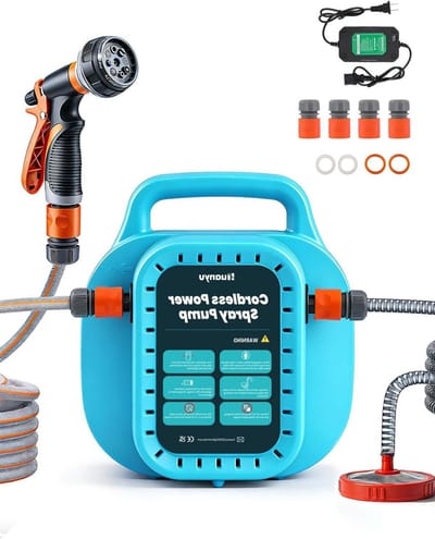 Draadloze Waterpomp - Elektrische Pompset - Tuin Irrigatie - Grote Accu Capaciteit - 12 Ah - Zwart