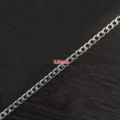 Punk heren roestvrijstalen ketting voor heren dames Cubaanse schakelketting chokers hiphop vintage toon massief metaal 60cm gray