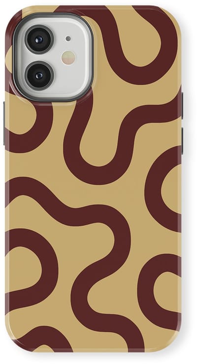 DripCase Motion Flow Tough Hoesje geschikt voor iPhone 12 | Backcover met Mag | Trendy Design | Valbescherming | Cocoa Curve