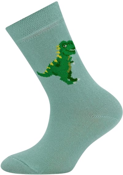 Sokken Ewers - Lichtblauw/groen met T-Rex Dinosaurus Groen-35/38