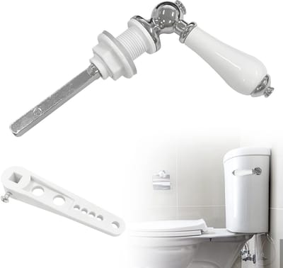 Toilet Hendel - Spoelhendel Keramiek - Badkamer Reparatie - Roestbestendig Zink - 10cm Hefboom - Wit