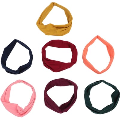 7 STuks Fitness Hoofdbanden Unisex Sport Hardlopen Zweetbanden Vocht afvoerend Atletische Elastische Haarband brown