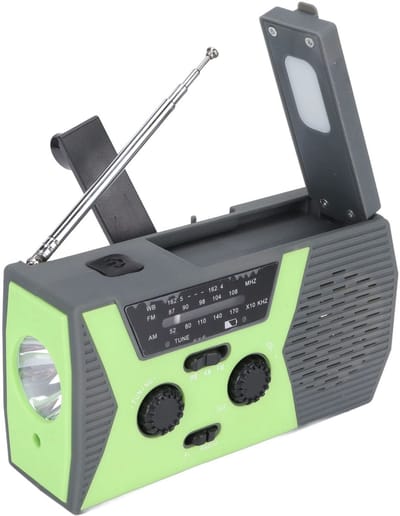 Dailygoody - Wind-up Zonne-radio - Zonne-energie Radio - Ideaal voor Buitenactiviteiten - Groente - 2000 MAh Batterij - Geschikt voor Kamperen en