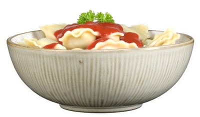 Mica Decorations Pasta bord Nusa - creme kleur - 17 x 6 cm - keramiek - diep bord