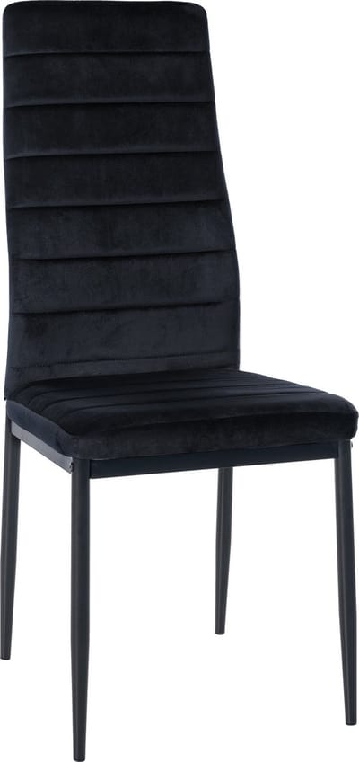 CLP Mayfair Eetkamerstoel - Zonder armleuning - Fauteuil - Metalen onderstel - zwart Fluweel