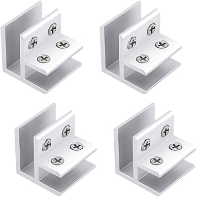 longziming -Set Glasklemmen van Aluminiumlegering – Verdikte Clips met Rubberen Kussens – Voor Balustrades, Handrails, Trappen en Balkons – Eenvoudige Installatie Zonder Boren – 4 Stuks