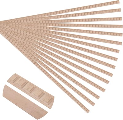 Decoratieve houten latjes - 15 stuks - Rechthoekige latjes met groeven - 14 x 400 mm- Hout - Gemakkelijk te schilderen -Geschikt voor meubelframes, spiegelranden, muren, deuren, kledingkasten, kaptafels - Doe-het-zelf - 40 cm - Natuurlijke houtkleur