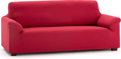 Belmarti® Bankhoes Anza - 130cm tot 160cm breed - rood - Zachte, luxe stretchstof vormt moeiteloos naar je bank - Premium kwaliteit