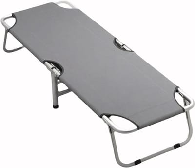 Veldbed Vouwbed - Kampeerbed Opvouwbaar - Buiten Ontspannen - Extra Breed Ontwerp - 181 x 60 cm - Grijs
