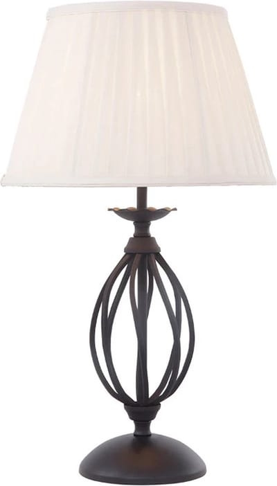 Landelijke Tafellamp - Steady Lighting - Metaal - Landelijk - E27 - L: 32.5cm - Voor Binnen - Woonkamer - Eetkamer - Zwart