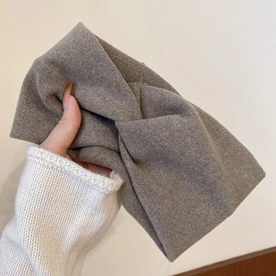 Elegante Hoofdband met Brede Rand Herfst Winter Eenvoudige Haarhoepel voor Wassen Fitness Oefening Mode Dagelijkse Uitstapjes Haaraccessoires gray