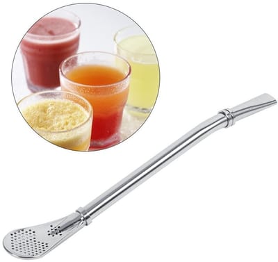 Dailygoods- Filterrietje Roestvrij staal - Herbruikbaar Rietje - Bombilla - Gefilterde Lepel - Traditionele Yerba Mate - Eenvoudig te Reinigen