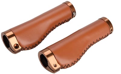Dailygoods- Fietsgreep Vergrendeling - Fietshandvatten - PU-leer - Geschikt voor Mountainbike/Vouwfiets - Lengte 137 mm - Binnendiameter 22,2 mm - Fietshandvat
