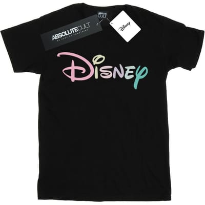 Disney Heren Pastel Logo T-Shirt (Zwart)