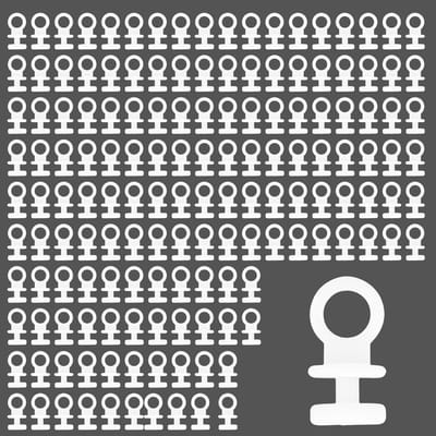Dailygoods- Gordijnglijders 150 Stuks - Gordijnrunners 10 mm - Oogglijders met Oogjes - Gordijnhaken Kunststof - Gordijnclip-accessoires - Duurzaam en Slijtvast