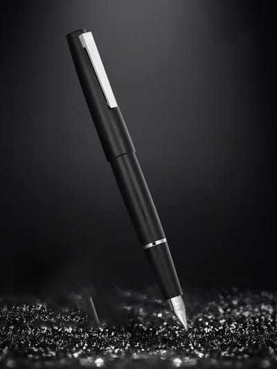 Elegante Zwarte Vulpotlood met Iridium Fijn Nib, Converter en Kleine Pennentas Set voor Schrijven en Tekenen
