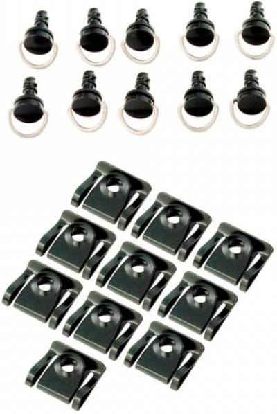 Vis et agrafe de carénage 1/4 de tour noir Ø5mm x L14mm Bike It pour moto par 10