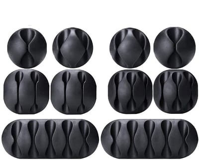 Dailygoods - 10-delige Zwarte Kabelhouders voor Kabelmanagement