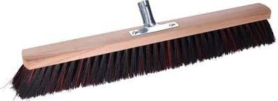 Buemag Bezemkop - Arenga/Elaston mix - zwart/rood - hard - hout - 60 cm - 26mm - straatbezem/buitenbezem - bezem