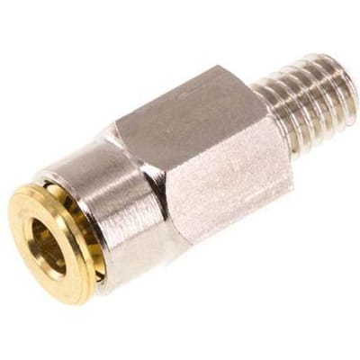4mm x M 6 (conical) Messing Insteekfitting Buitendraad Hoge Druk NBR [2 Stuks]