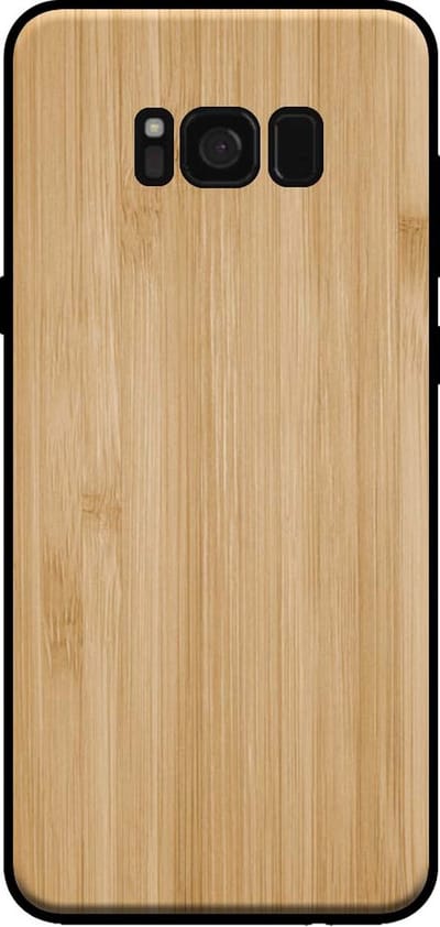 Smartphonica Telefoonhoesje voor Samsung Galaxy S8 met houten look - backcover bamboo kunsthout hoesje - Bruin geschikt voor Samsung Galaxy S8