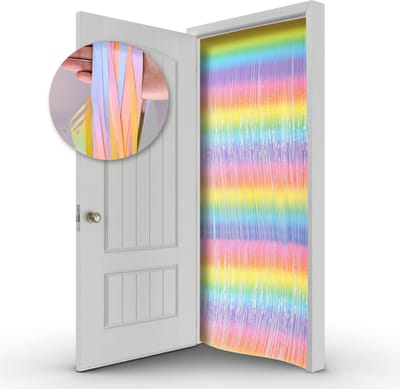 LUQ - Regenboog Deurgordijn Unicorn Versiering Deur Kinderfeestje Regenboog Eenhoorn Gordijn - 100*200 Cm