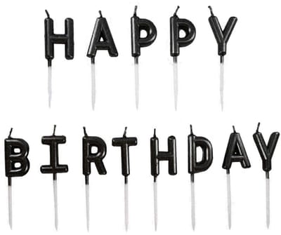 Birthday-kaars, 1 set Happy Birthday-kaarsen, taarttoppers, decoraties, metallic taartkaarsen voor kinderen, verjaardagsfeest, zilver/goud/champagne/zwart