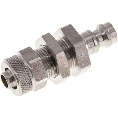 RVS DN 5 Luchtkoppeling Insteeknippel 6x8 mm Push-On Schotkoppeling - CLP5-NB-S-6