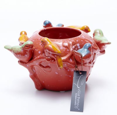Vaas - Villa Pottery - Decoratie - Woondecoratie - porselein - waterdicht - Chico 1_2 Red