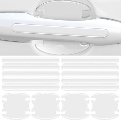 Pack van 14 Transparante Beschermfolie voor Deurgrepen - Universele Zelfklevende Anti-Kras Stickers voor Auto Deuren - Duurzame Kratzbescherming en Eenvoudige Toepassing