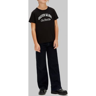 Calvin Klein Girls Ck Collegiate Ss T-shirt Black Taglia: 8 | T-shirt Outlet | kids | Nero