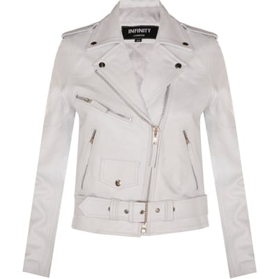 Dames rundleer bikerjack-Mansfield