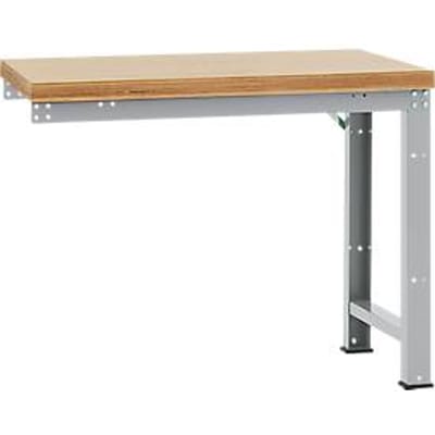 Manuflex aanbouw-werkbank Profi standaard, tafelblad multiplex, 1250 x 700 mm, aluminium zilver