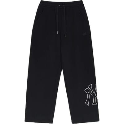 MLB New York Yankees Comfortabel Veelzijdig Mode Vetersluiting Losse Wijde Pijpen Casual Broek Unisex Onderkleding Zwart 3APTB0551-50BKS M black