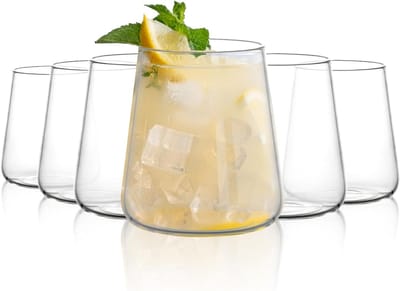 Set van 6 Heldere Drinkglazen van 450ml voor Water, Sap en Cocktails - Geschikt voor Thuis, Restaurants en Feesten, Vaatwasserbestendig